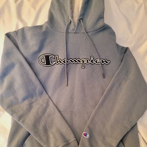 Champion baby blue hoodie